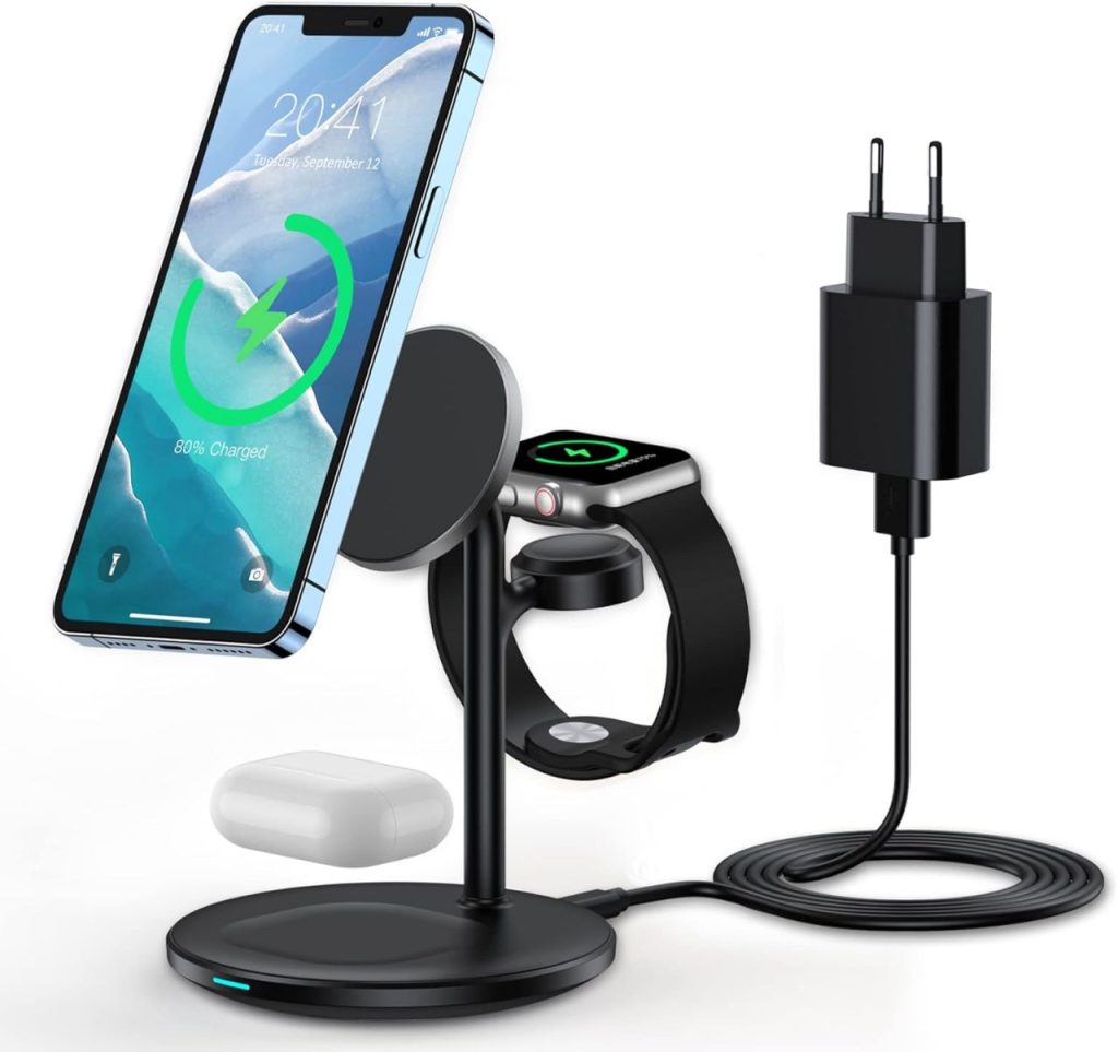 Cargador Inalámbrico 3 en 1 - Carga Eficiente y Versátil