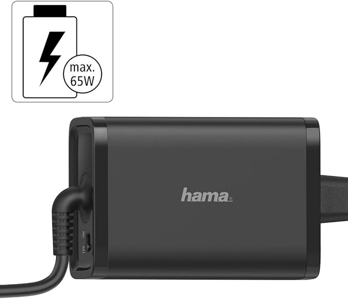 Detalle de los puertos del cargador Hama