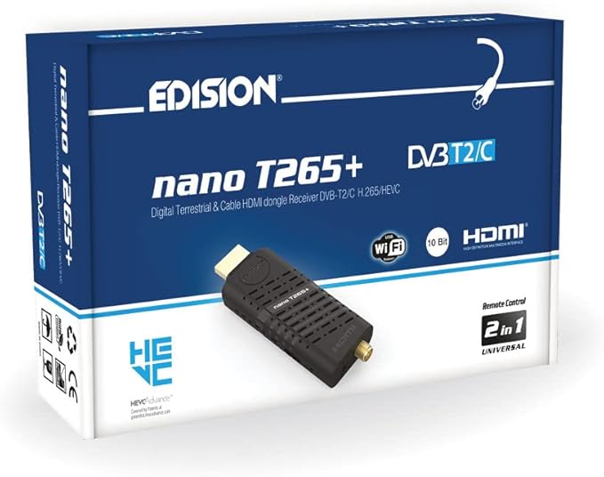 Edision Nano T265+ conectado a un televisor