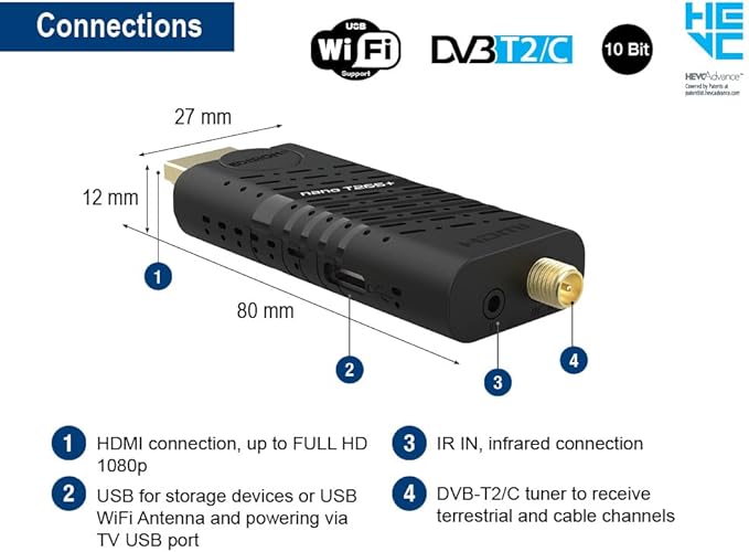 Accesorios incluidos con el Edision Nano T265+